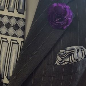 Handmade flowered lapel pin